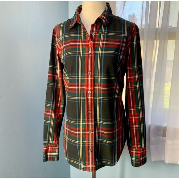J. Crew Perfect Button Down Shirt in Stewart Plaid Size 4 - Picture 3 of 8